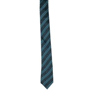 Fendi Mens Monogram Pattern Teal 100% Silk Tie